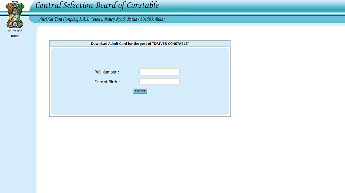 Bihar Police Driver Constable Admit Card