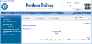 Northern Railway Trackman Recruitment Notification